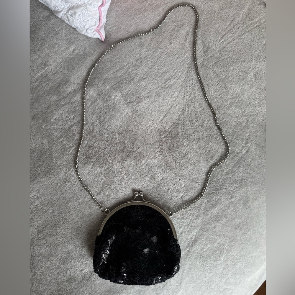 Elegant kids Black Sequin cross body bag